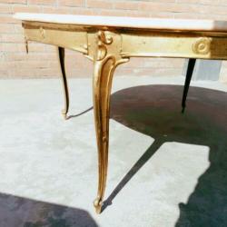 Koperen tafel met marmerplaat