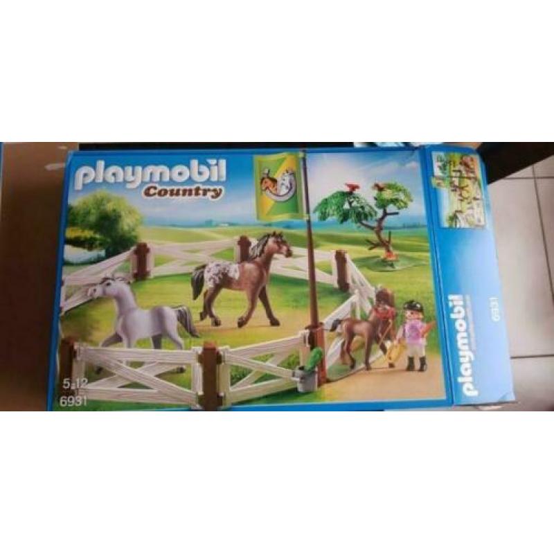 Playmobil paardenset (ponypark, wasstraat en rijbak)
