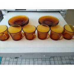 6 glazen espresso kop en schotels