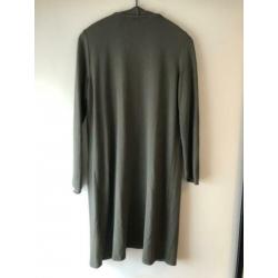 Supertrash lang fijngebreid vest groen, maat M / 38
