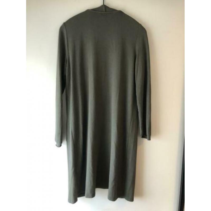 Supertrash lang fijngebreid vest groen, maat M / 38