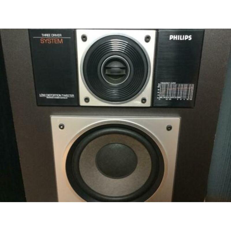 Retro Philips F9412 3-weg speakers,