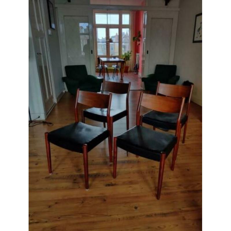Jaren '50 vintage palissander eetkamerstoelen