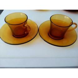 6 glazen espresso kop en schotels