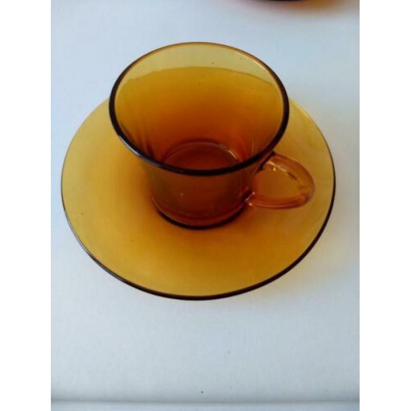 6 glazen espresso kop en schotels