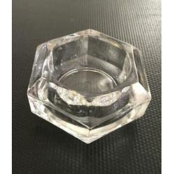 2x Waxinelicht houder glas kaarsenstandaard