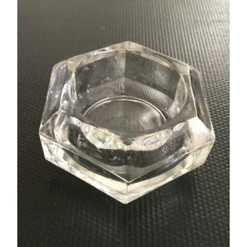 2x Waxinelicht houder glas kaarsenstandaard