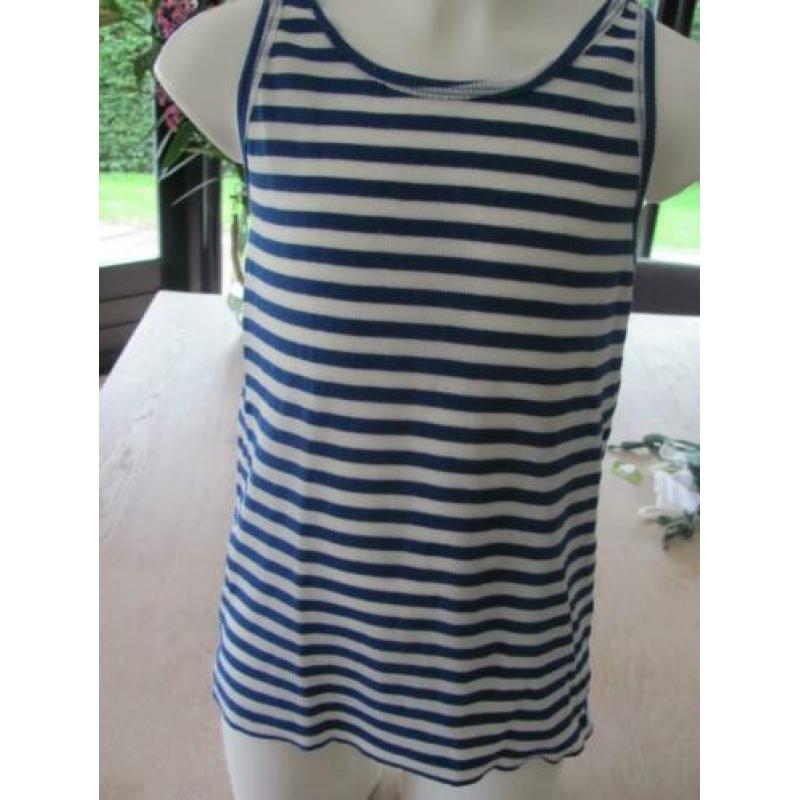Imps & Elfs erg mooi d. blauw wit gestreept t 'shirtje m 140