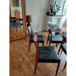 Jaren '50 vintage palissander eetkamerstoelen
