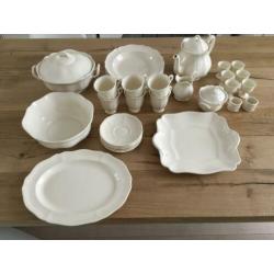 Wedgwood Queen's Plain koffie kopjes met schotel 6x