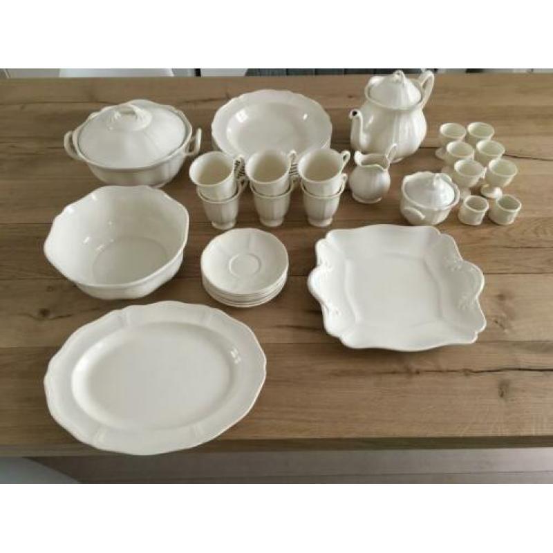 Wedgwood Queen's Plain koffie kopjes met schotel 6x