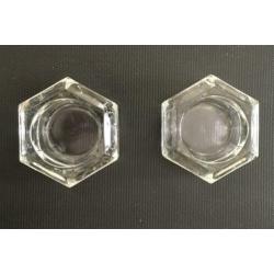 2x Waxinelicht houder glas kaarsenstandaard