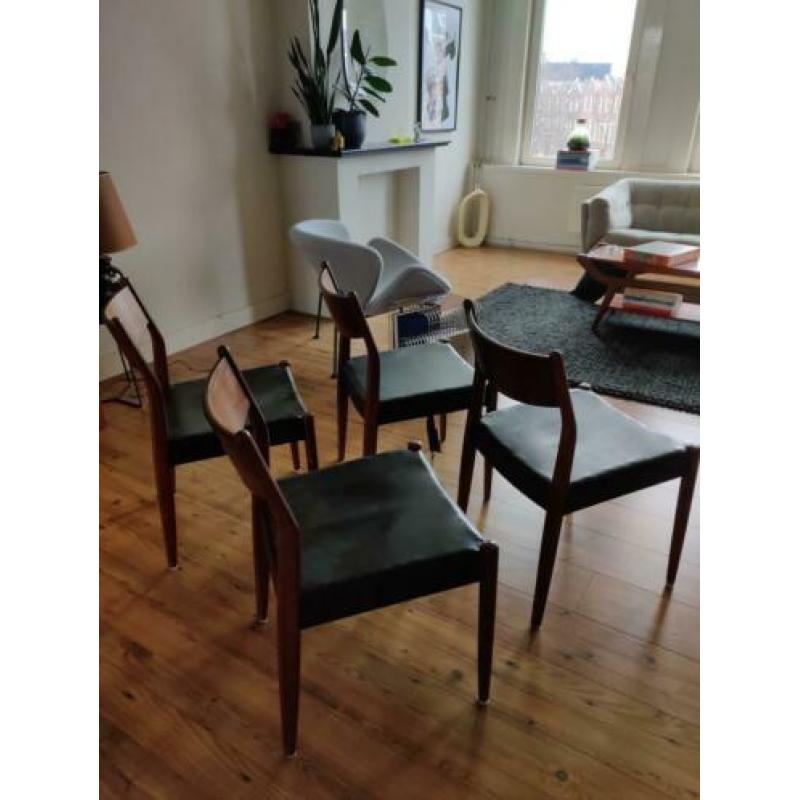 Jaren '50 vintage palissander eetkamerstoelen
