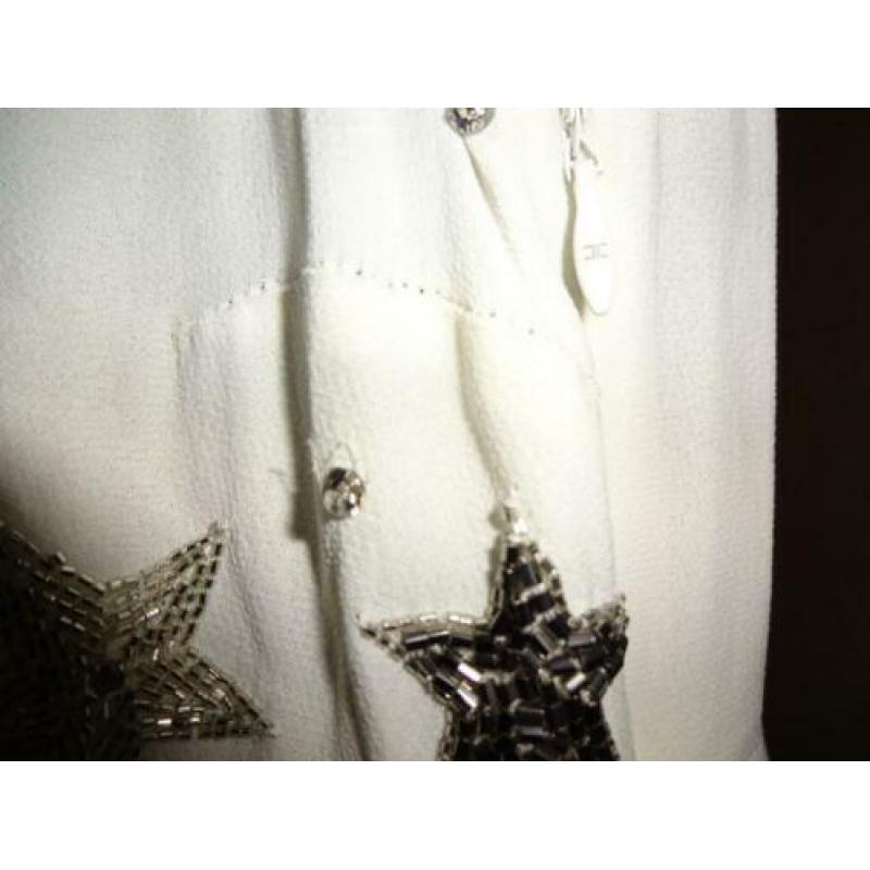 D4A Elisabetta Franchi witte jurk sterren met kralen strass