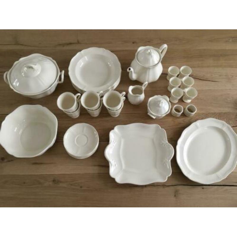 Wedgwood Queen's Plain koffie kopjes met schotel 6x