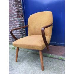 Vintage jaren 50/60 coctail stoeltje met teak armleuning.