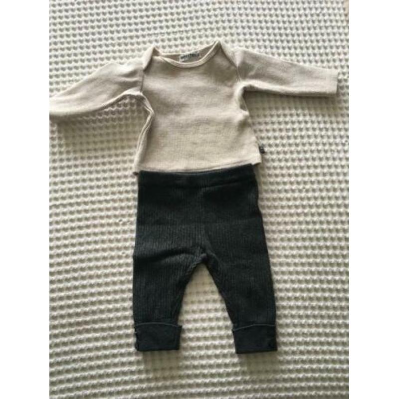 Setje jongetje beige/antraciet maat 62