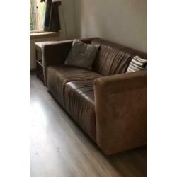 Nubuck leren bank (moet weg, ivm verhuizen!!!)