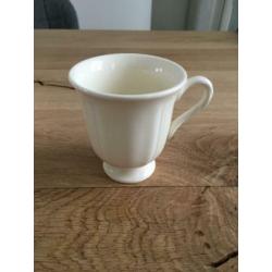 Wedgwood Queen's Plain koffie kopjes met schotel 6x