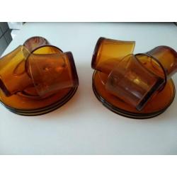 6 glazen espresso kop en schotels