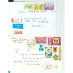 10 Verschillende Enveloppen met Aantekenstrookje, Buitenland
