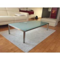 RVS Salontafel, mat glas