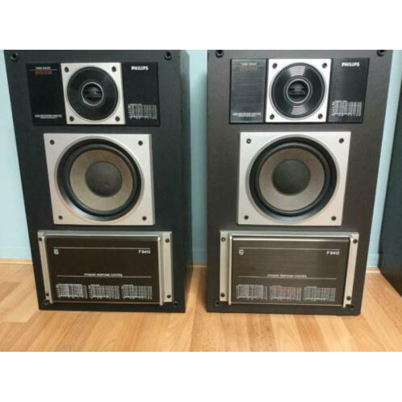 Retro Philips F9412 3-weg speakers,