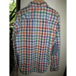 E1900 NZA NEW ZEALAND XL overhemd rood wit blauw ruit elbow