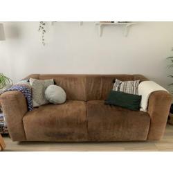 Nubuck leren bank (moet weg, ivm verhuizen!!!)