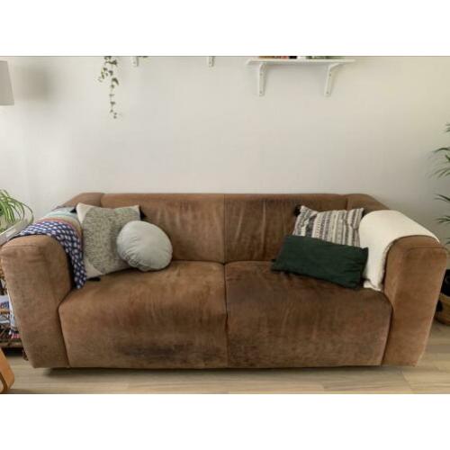 Nubuck leren bank (moet weg, ivm verhuizen!!!)