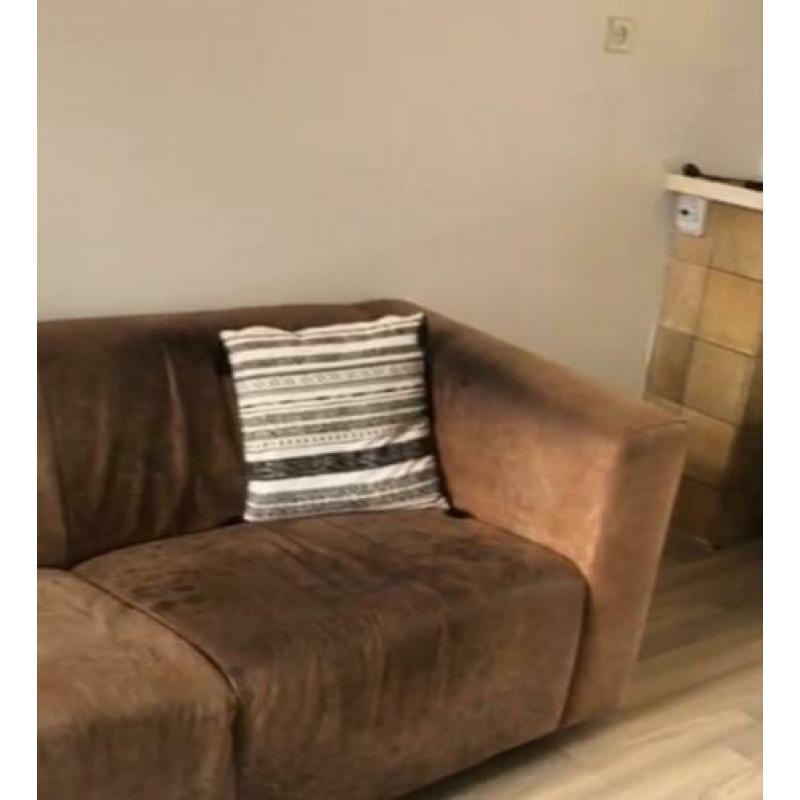 Nubuck leren bank (moet weg, ivm verhuizen!!!)