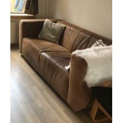 Nubuck leren bank (moet weg, ivm verhuizen!!!)