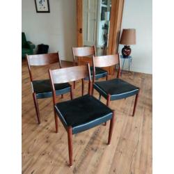 Jaren '50 vintage palissander eetkamerstoelen