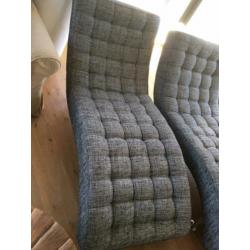 2x Chaise longue relaxstoel ligbed ligstoel