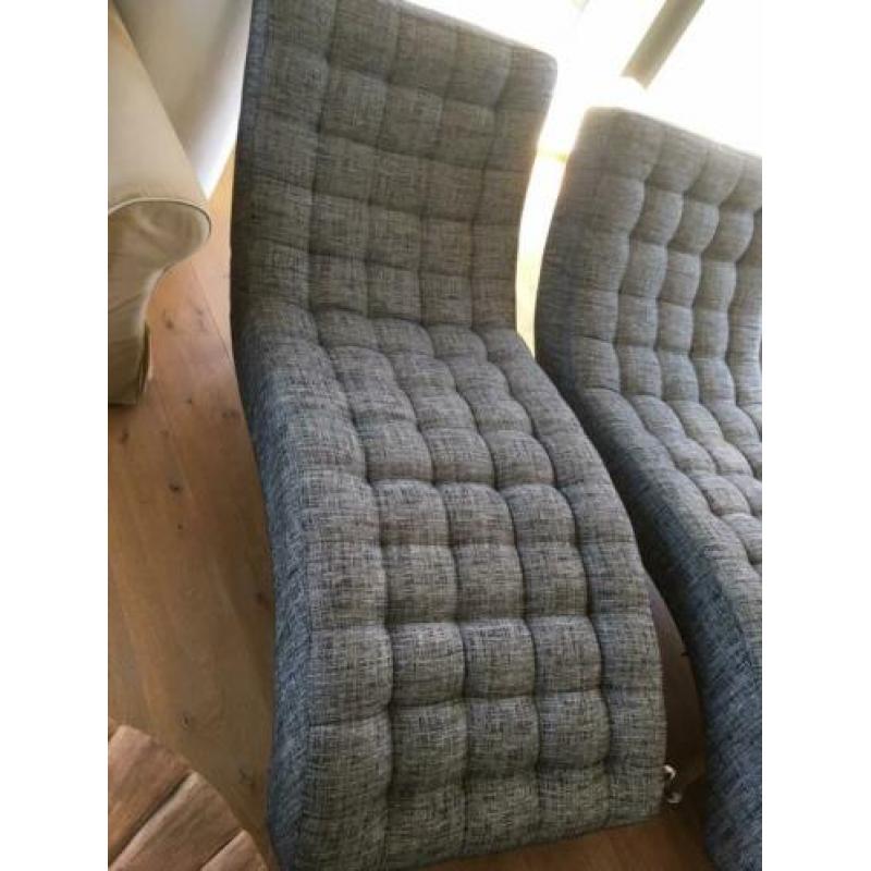 2x Chaise longue relaxstoel ligbed ligstoel