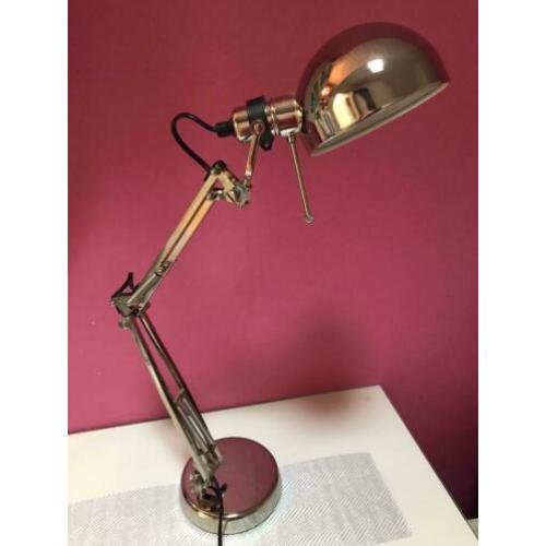 Tafellamp bureaulamp vernikkeld zilver werkend IKEA