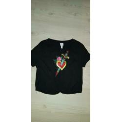nieuw leuke crop top hart tattoo medium