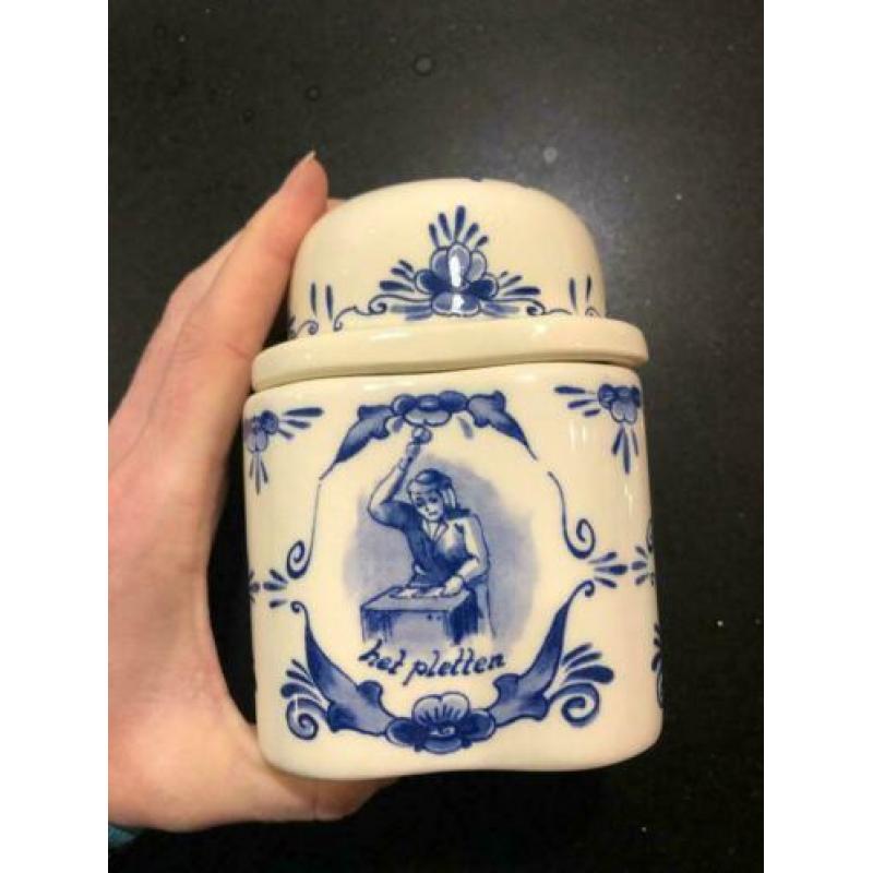 Delfts blauw pot met deksel