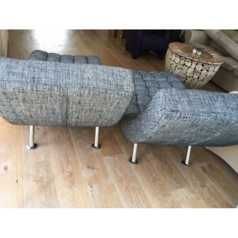 2x Chaise longue relaxstoel ligbed ligstoel