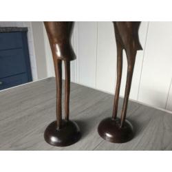2 houten vogels, jaren 60/70