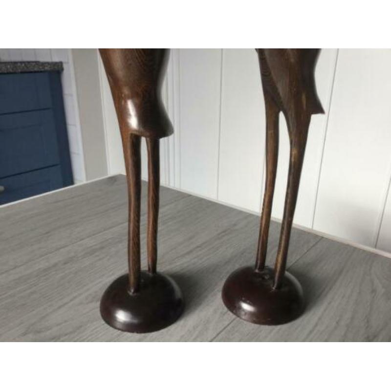 2 houten vogels, jaren 60/70