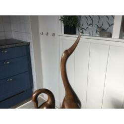 2 houten vogels, jaren 60/70