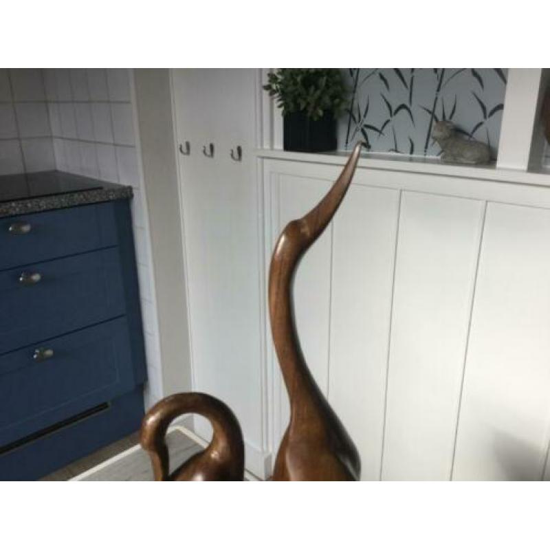 2 houten vogels, jaren 60/70