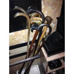 Lot 7 Verzameling Antiek Vintage Art Deco Wandelstok