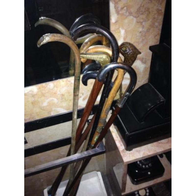 Lot 7 Verzameling Antiek Vintage Art Deco Wandelstok