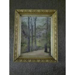Schilderij; bostafereel op hout periode 1900_1940