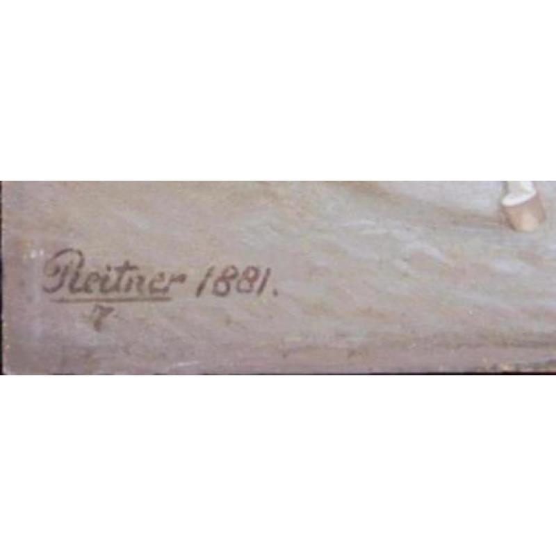 gesigneerd olieverf paard paneeel gedateerd 19e arabier