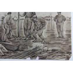 Tekening Czech republic 36 x 50 cm. Bomen planten