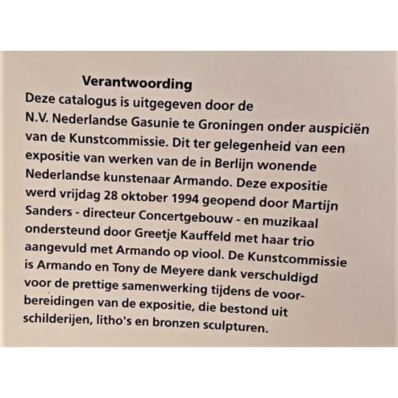 Boek: ARMANDO, tentoonstelling Berlijn 1994, zeldzaam!