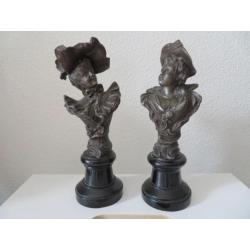 2 antieke zamac beeldjes ca. 1900